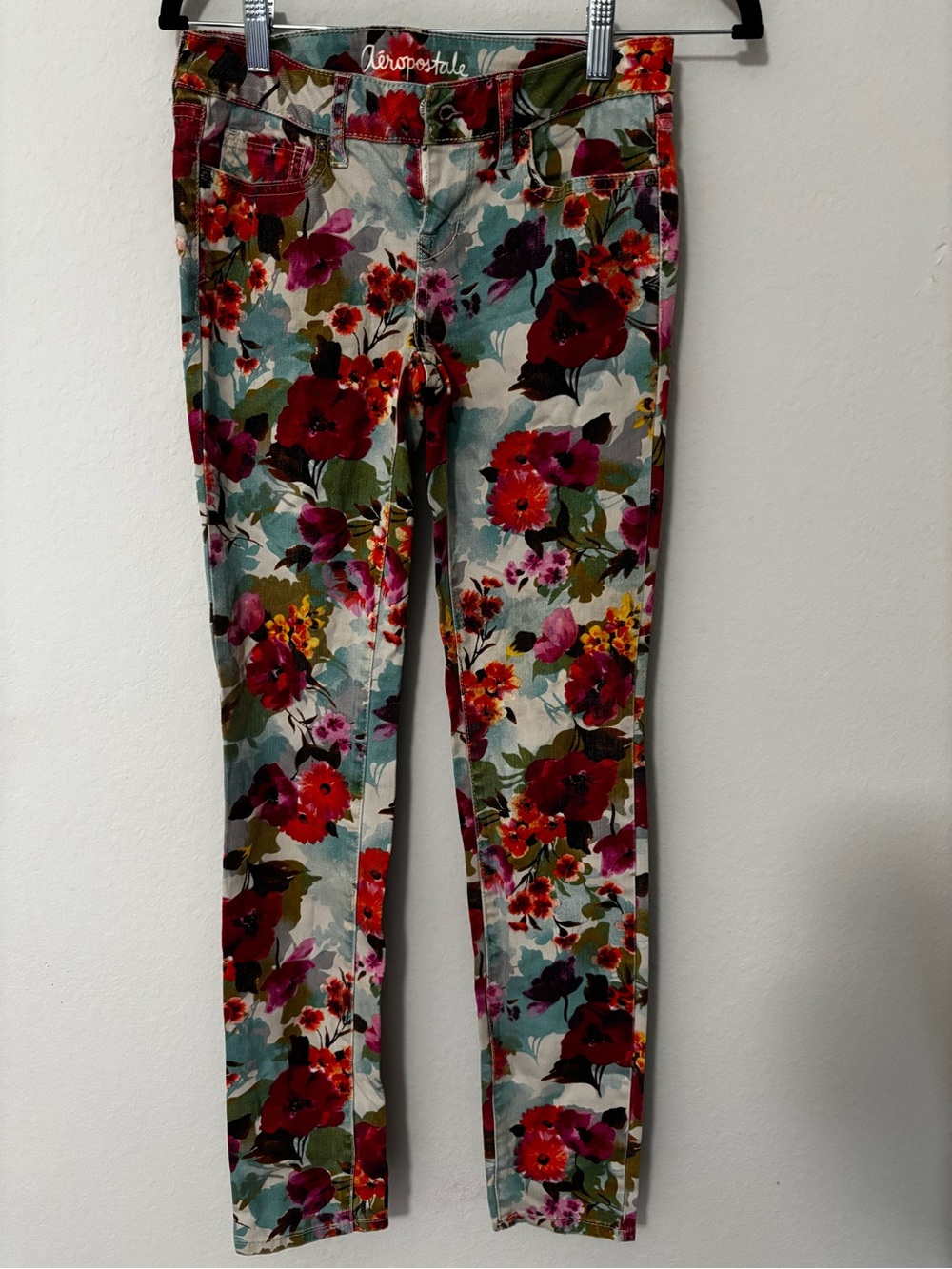 🌸 Aeropostale Ashley Ultra Skinny Floral Jeans Sz 0 🌸